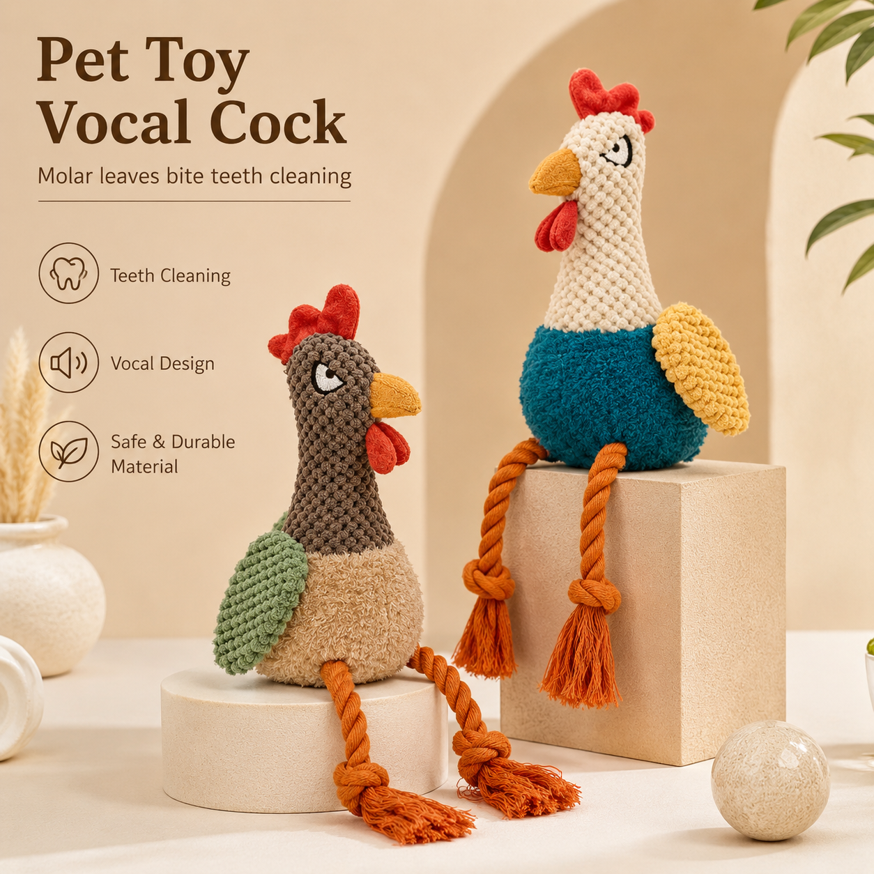 Pet Toy Vocal Cock