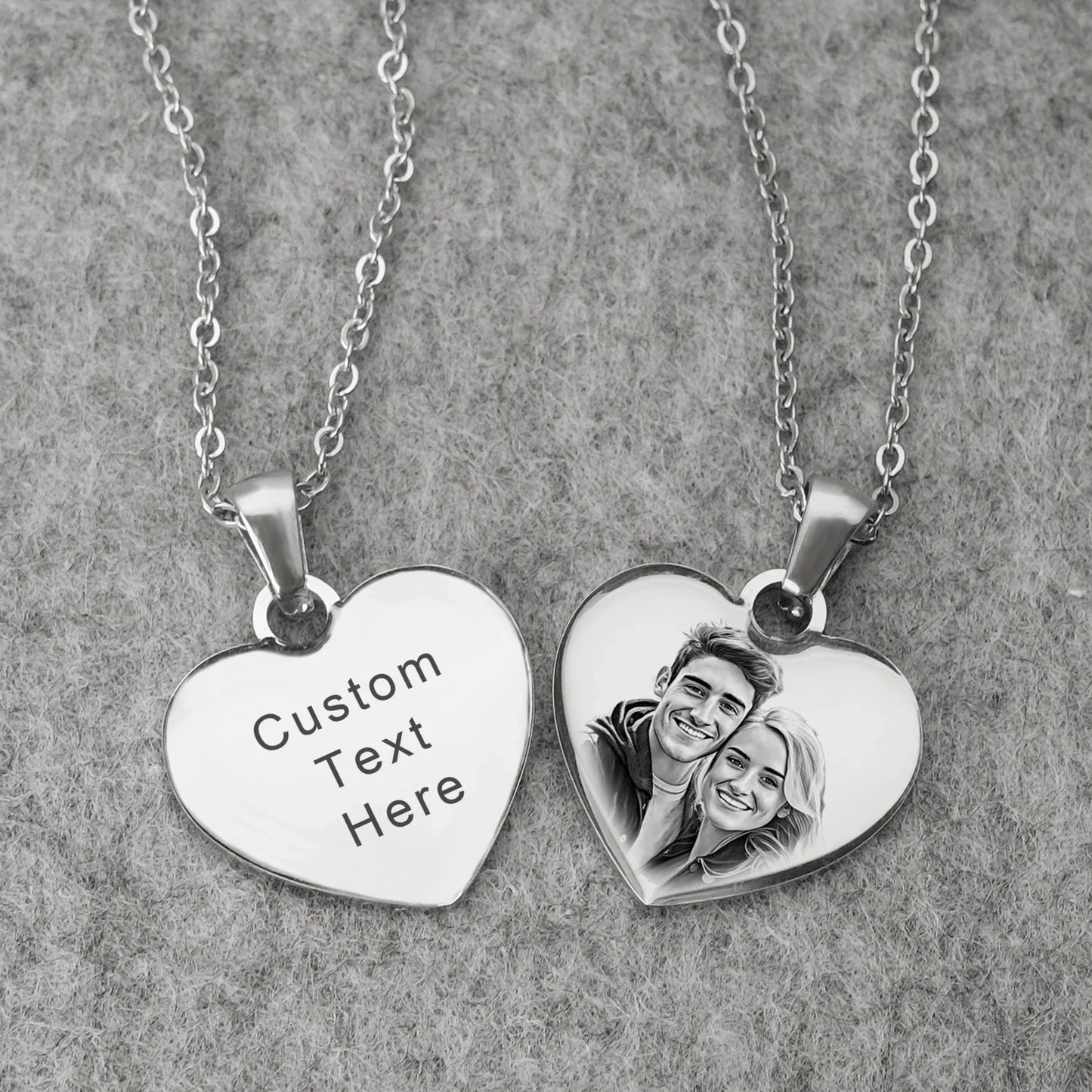 Personalized necklace with heart-shaped image