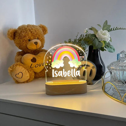 Rainbow Custom Name Night Light