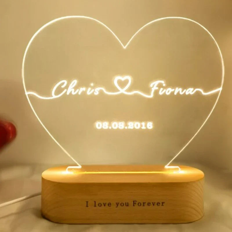 Personalized Heart-Shaped Lamp