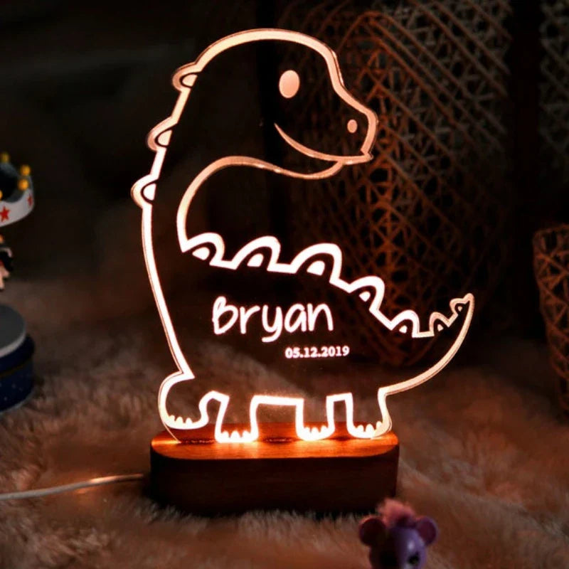 Personalized Baby Dino Lamp