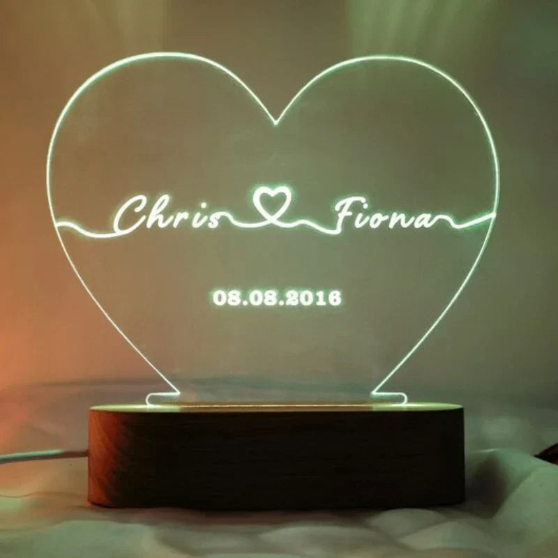 Personalized Heart-Shaped Lamp