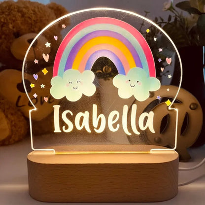 Rainbow Custom Name Night Light