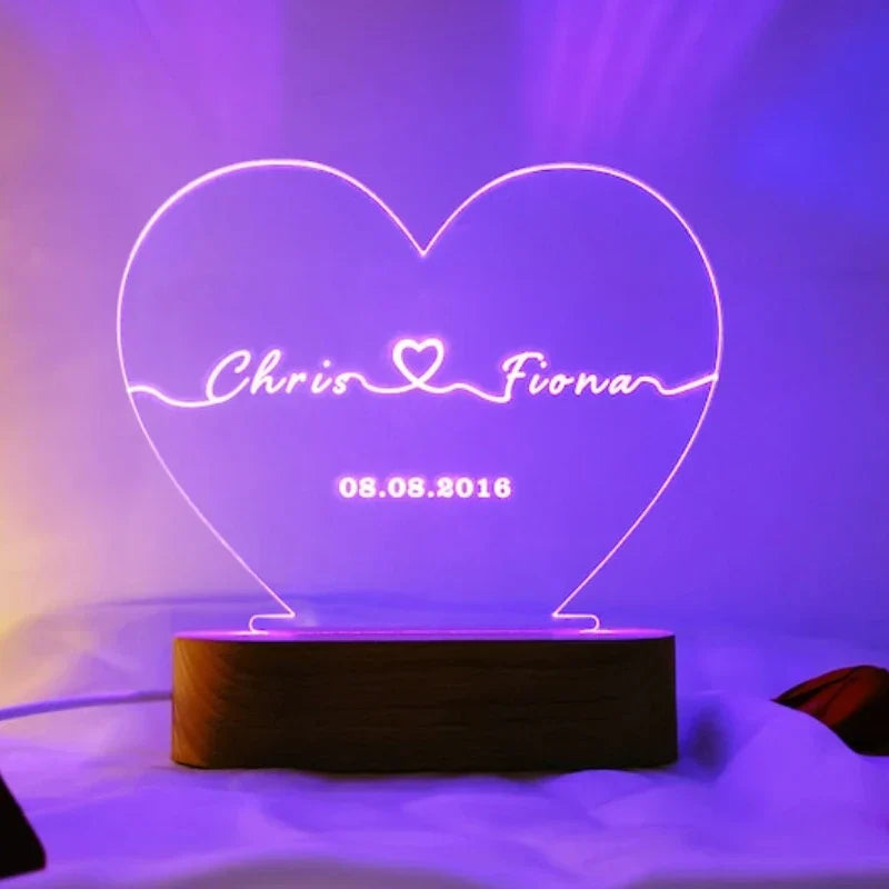 Personalized Heart-Shaped Lamp