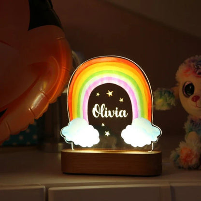 Rainbow Custom Name Night Light