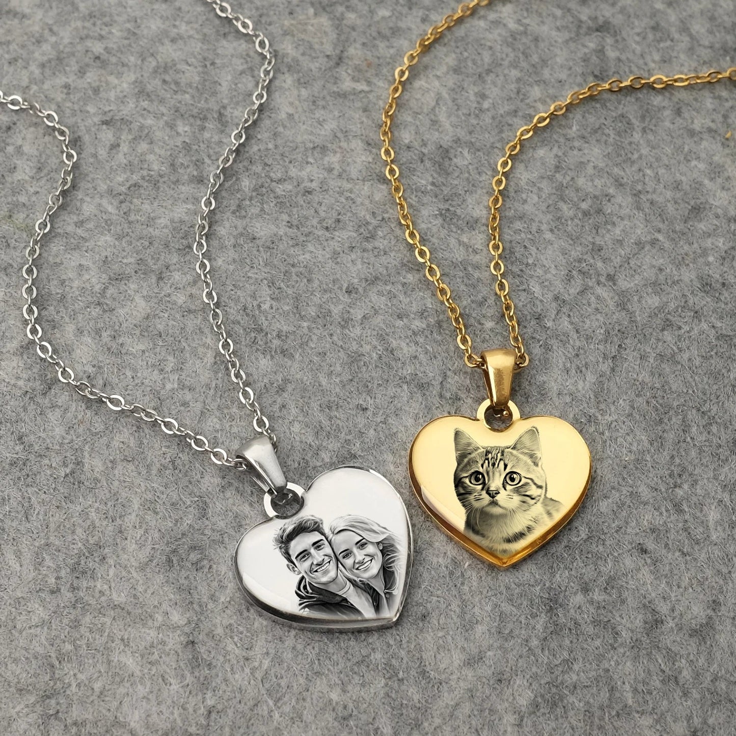 Personalized necklace with heart-shaped image