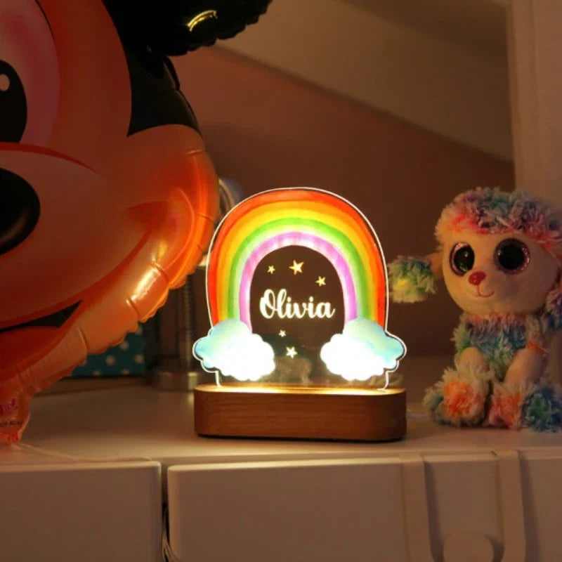 Rainbow Custom Name Night Light