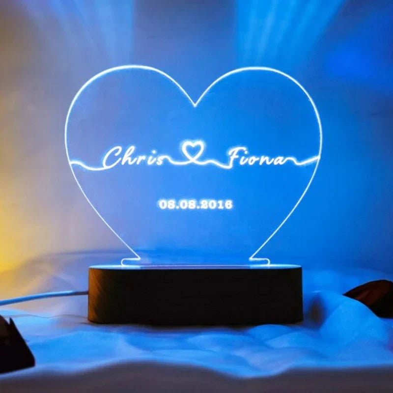 Personalized Heart-Shaped Lamp